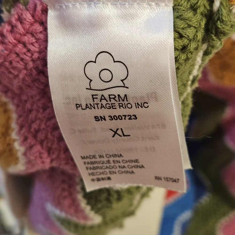Farm Rio Crochet Cardigan Sweater XL - Picture 5 of 8